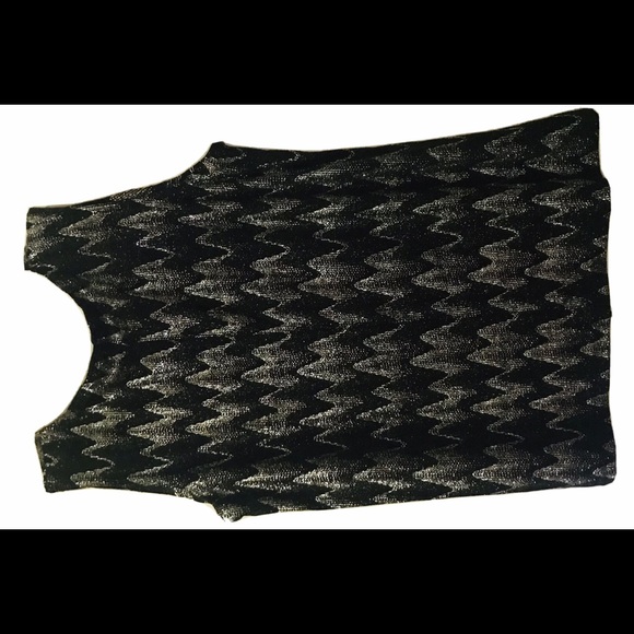 New Vikki Vi Top Black Silver size OX made in USA Dressy - Picture 1 of 16
